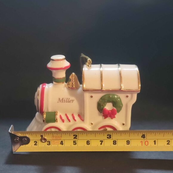 Lenox Holiday Accent Train Ornament. Crafted From Ivory Porcelain With 24k Gold - Picture 6 of 6